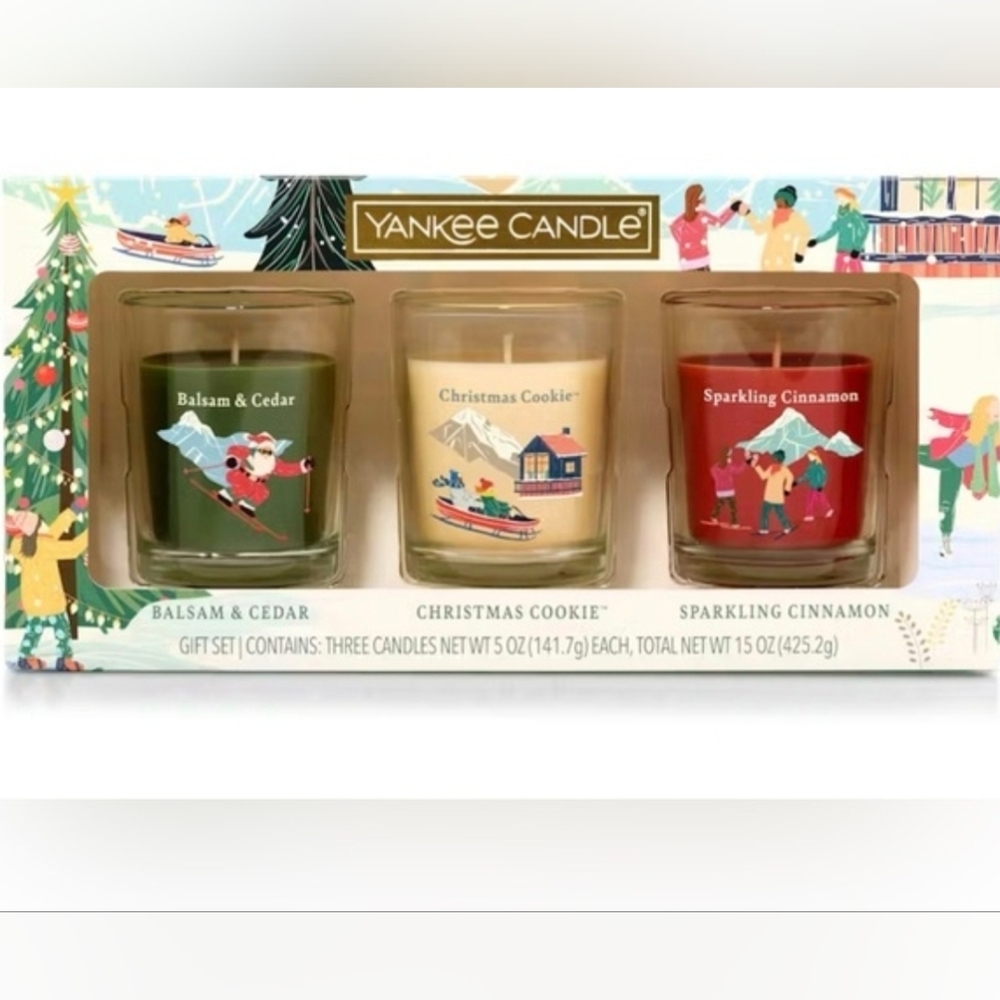 Yankee Candle 3pc Holiday Gift Set (5 oz Candles) NWT New In Box Christmas